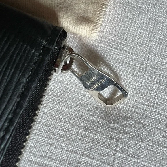 Louis Vuitton Black Leather Zip Pouch